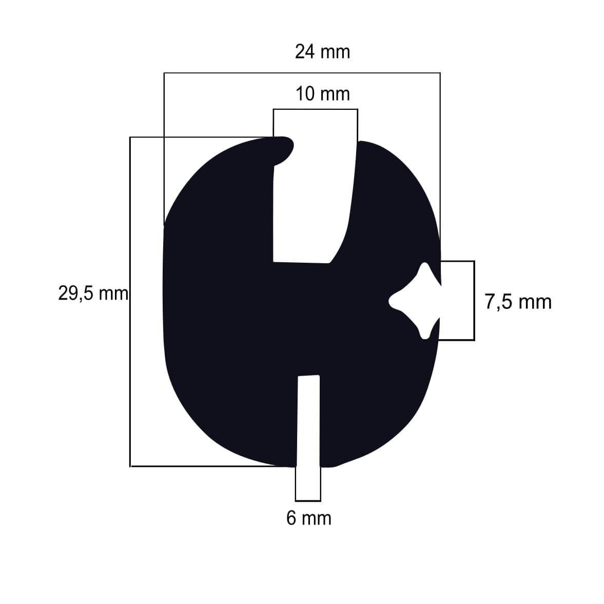 Gummiklemm- und Füllerprofile - Glasklemmprofil inkl. Füller | 24 mm Höhe | Farbe: schwarz