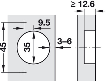 Scharniere - Blum Topfscharnier Clip Top | 120° Öffnungswinkel | Farbe: vernickelt