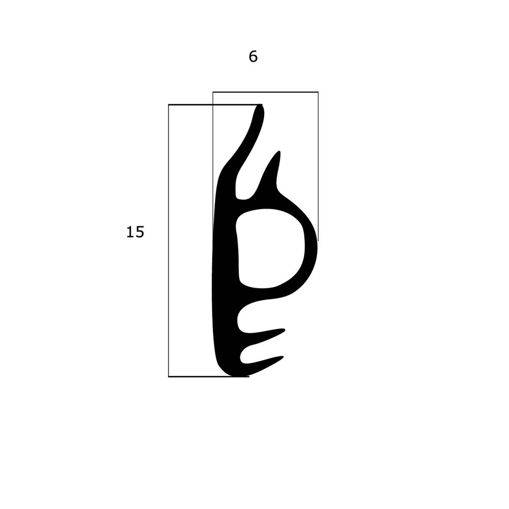 Flügelfalzdichtungen - Flügelfalzdichtung für Holzzargen  | 12 mm Falzhöhe | Farbe: schwarz
