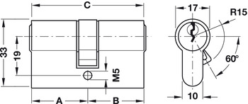 Doppelzylinder von Startec | Zylinderlänge: 66 mm | Zylinderhöhe: 33 mm