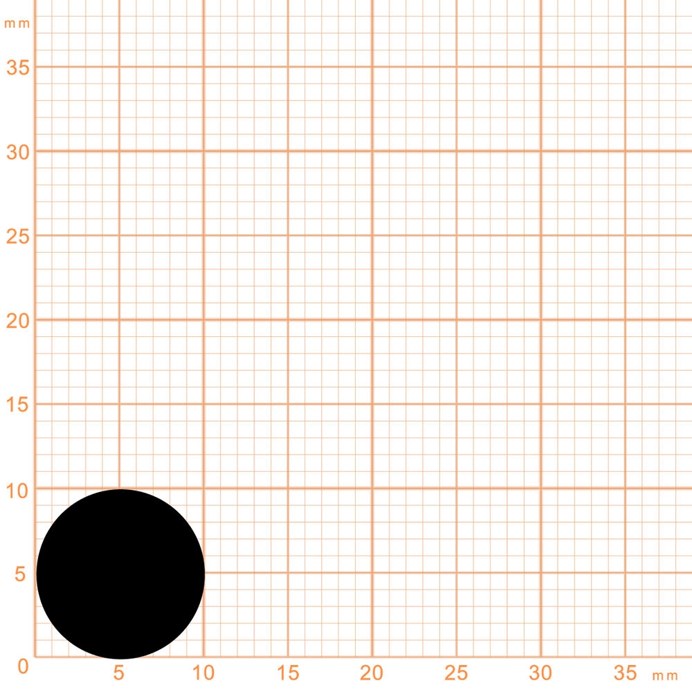 Moosgummi - Rundschnurprofil | 10 mm Durchmesser | Farbe: schwarz