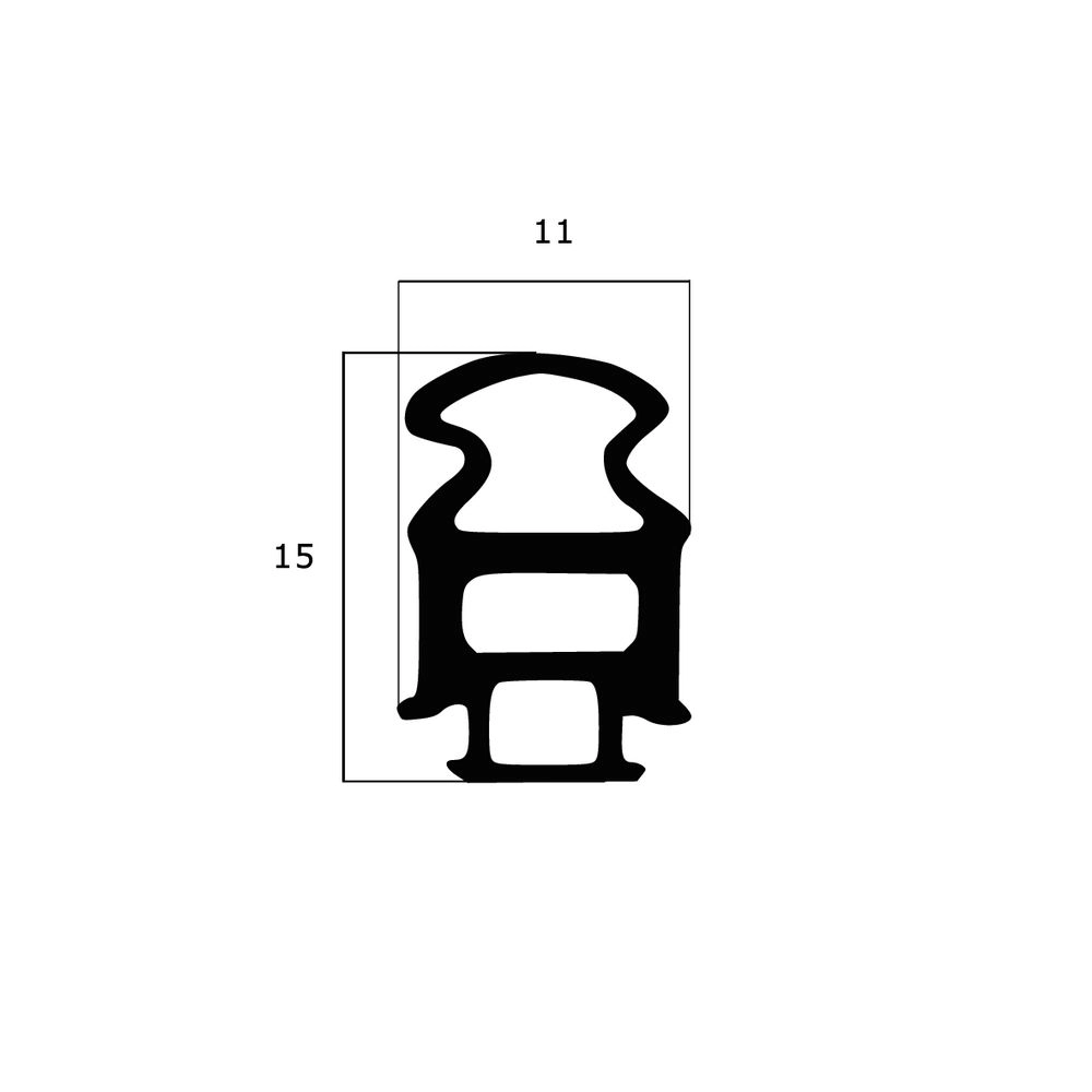 Verglasungsdichtung - Verglasungsdichtung für Schüco Fenster | 11 mm Breite | Farbe: schwarz
