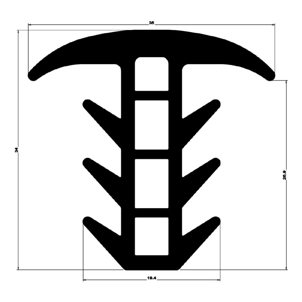 Fugenprofil für Photovoltaic Anlagen | Höhe: 35 mm | Farbe: schwarz