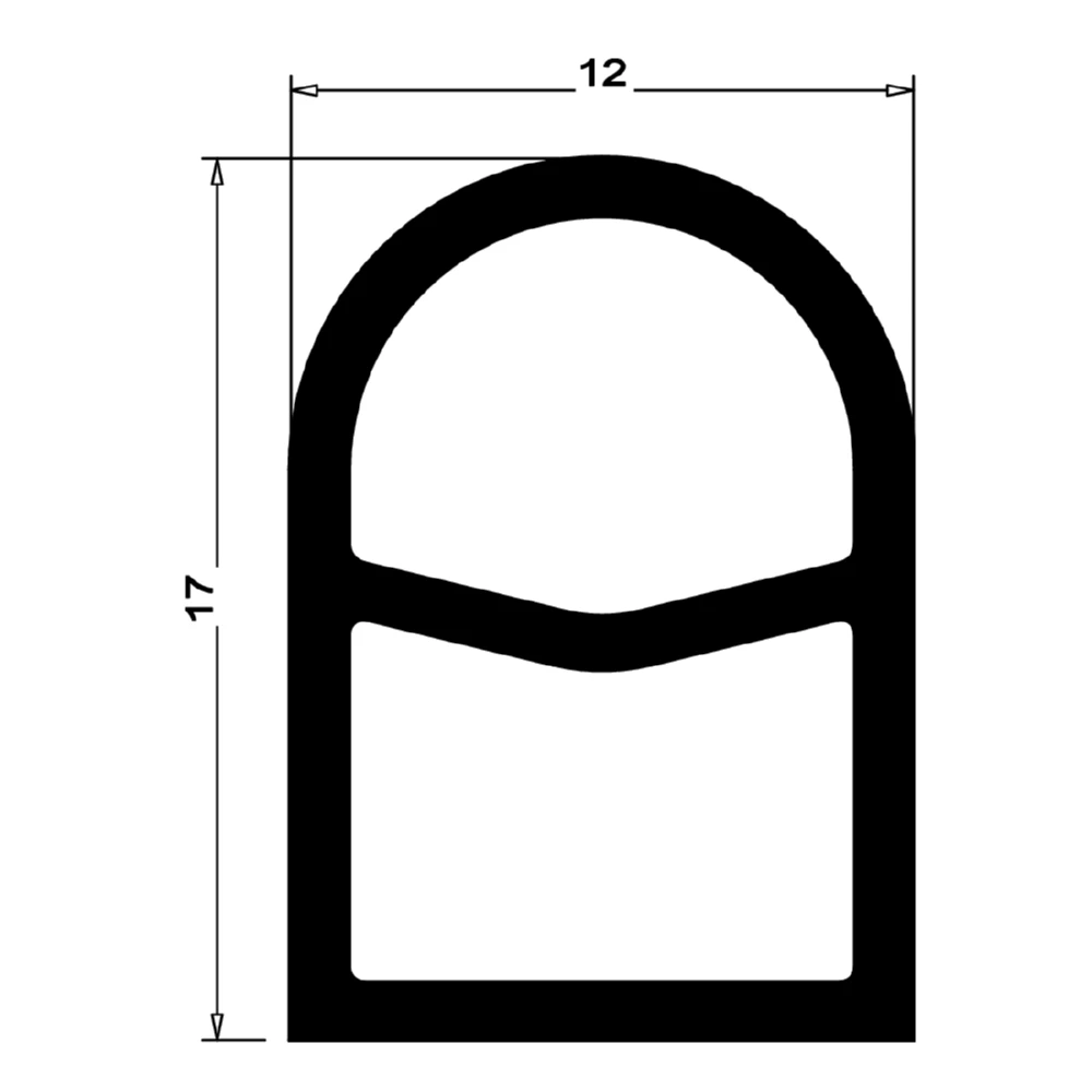 Stahlzargendichtung für Stahlprofile | 13 mm Breite | Farbe: grau