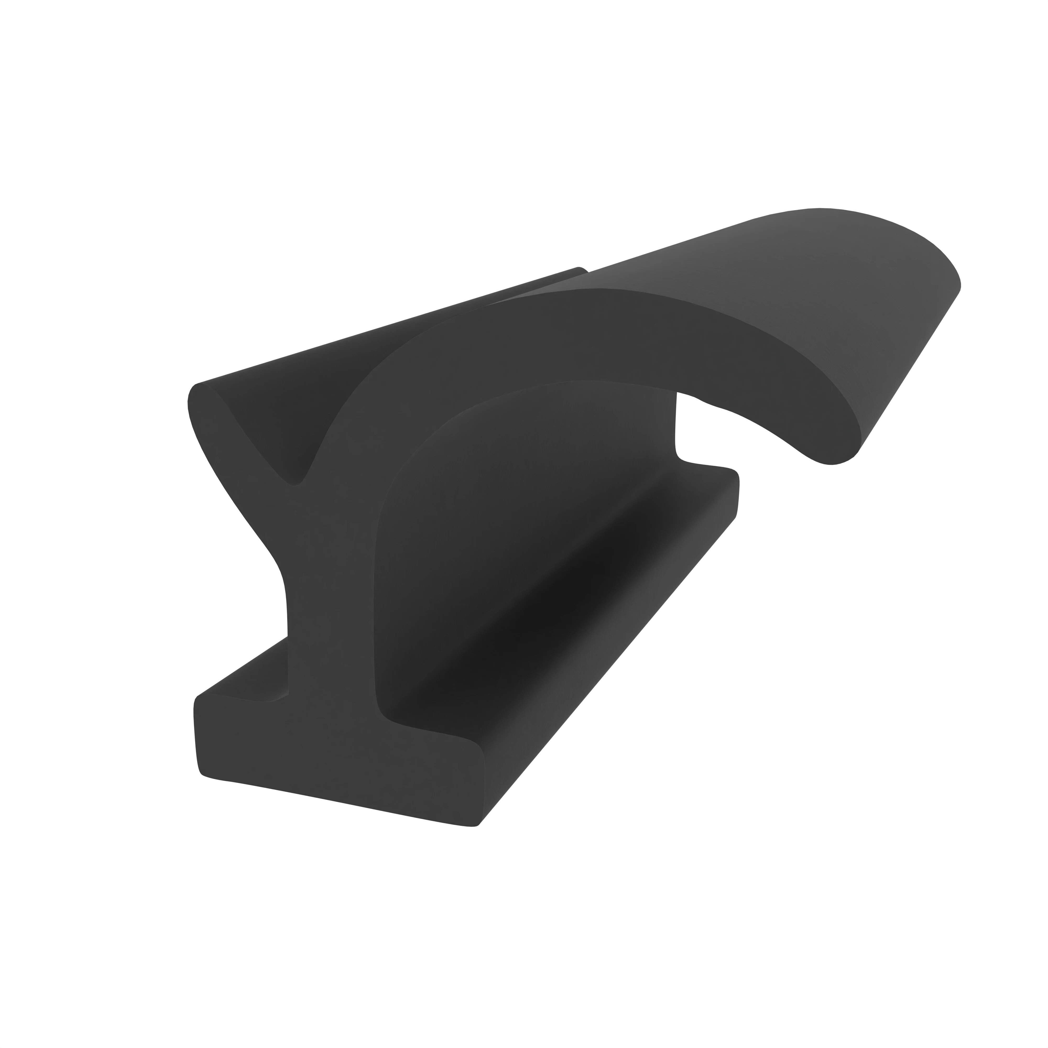 Lippendichtungen - Anschlagdichtung mit Lippe und glattem Fuß | 8 mm Breite | Farbe: schwarz
