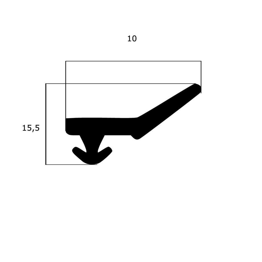 Türrahmen Dichtung - Anschlagdichtung für Fenstern mit seitlichem Anschlag | 10 mm Breite | Farbe: schwarz
