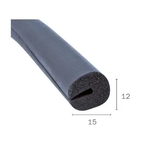 Restaurierungsmaterial - Moosgummidichtung für Boote | Höhe: 12 mm | Farbe: schwarz