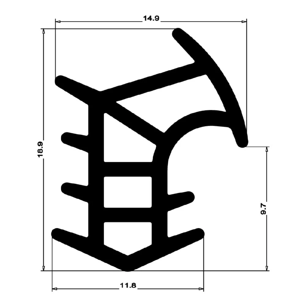 Stahlzargendichtung für Stahlprofile | 16,5 mm Breite | Farbe: weiß