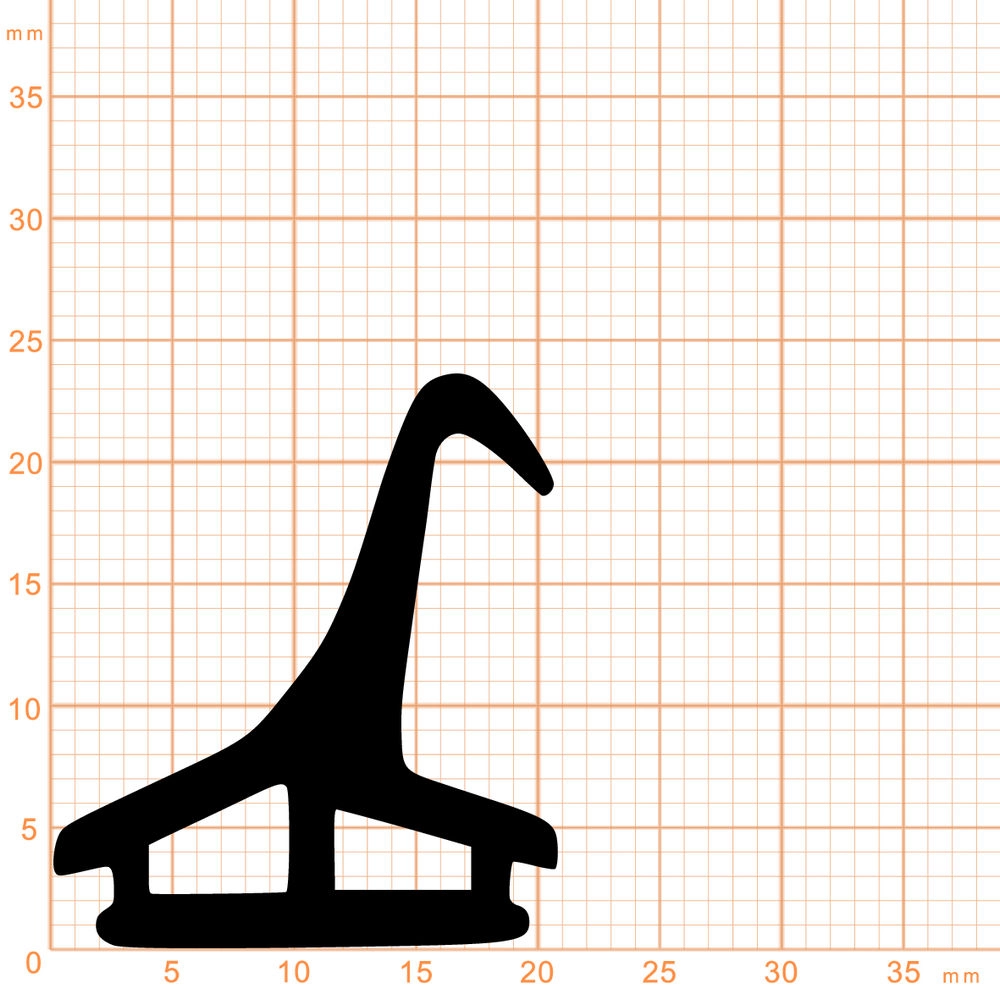 Mitteldichtungen - Mitteldichtung für Fenster | 24 mm Höhe | Farbe: schwarz