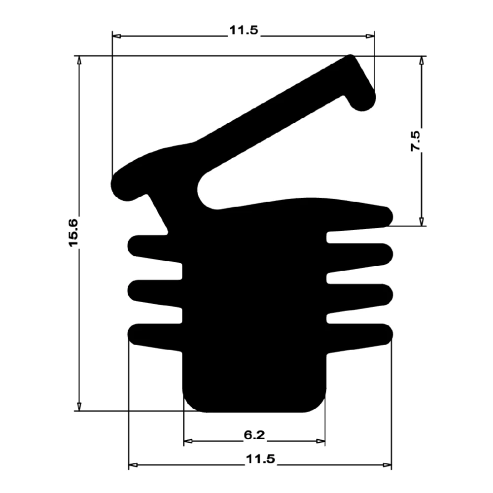 Stahlzargendichtung für Stahlrahmen | 12 mm Breite | Farbe: grau