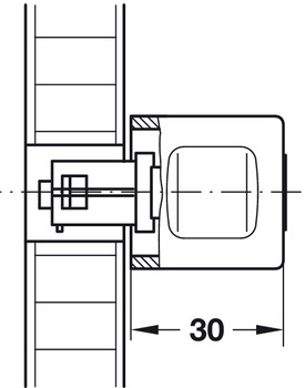 Schließsysteme - Häfele Adapter-Knopf Symo | feststehend | 33 mm Länge