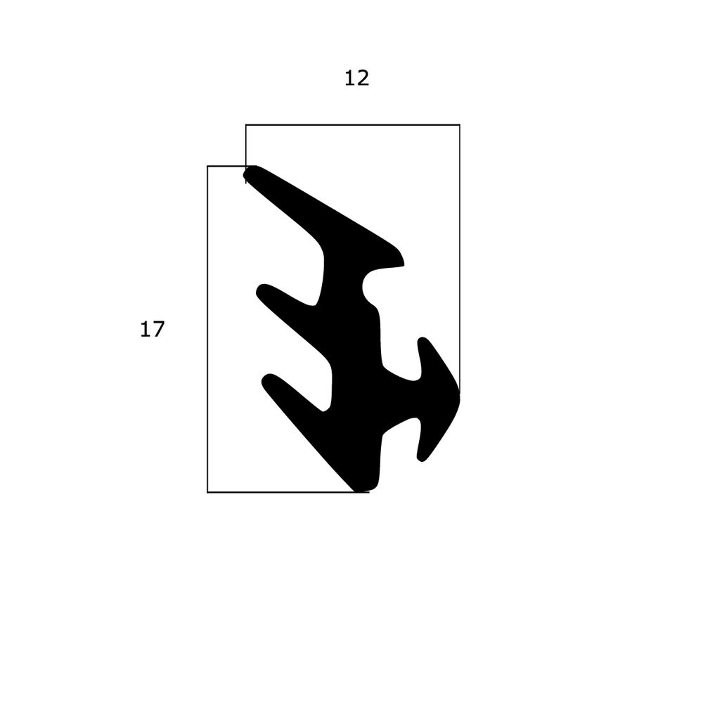 Verglasungsdichtungen - Verglasungsdichtung für Fenster | 12 mm Höhe | Farbe: schwarz