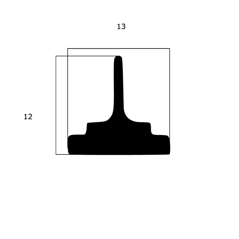 Mitteldichtungen - Mitteldichtung für Metall- und Alufenster | 12 mm Höhe | Farbe: schwarz