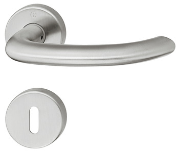 Türdrücker - Türdrücker-Garnitur mit Buntbart | Hoppe Marseille E1138Z/42KV/42KVS | Farbe: silber