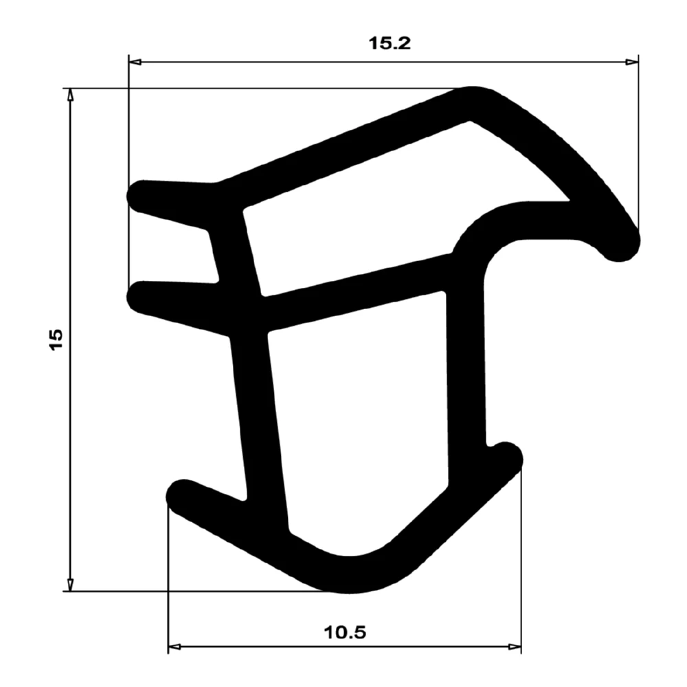 Stahlzargendichtung für Stahlrahmen | 15,2 mm Breite | Farbe: weiß