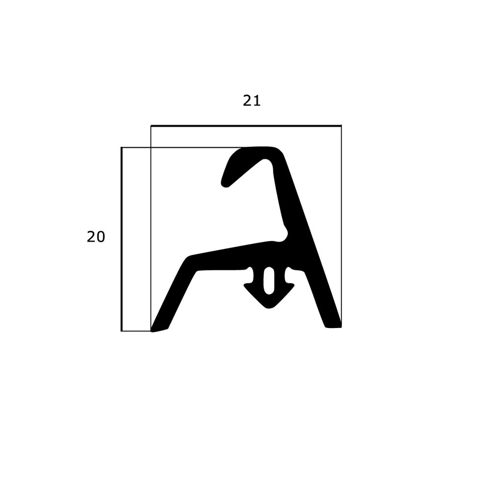Mitteldichtungen - Mitteldichtung für Metall- und Alufenster | 20 mm Höhe | Farbe: schwarz