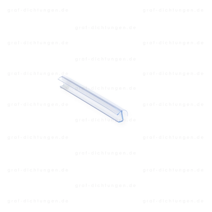 Dusch-Wasserabweisprofil mit 135° Lippe | Glasstärke: 8 mm | Farbe: transparent