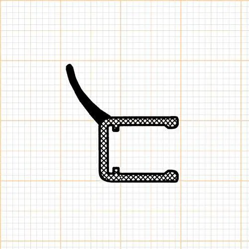 Senkrecht - Duschdichtung mit 135° Lippe | Glasstärke: 6 – 8 mm | Farbe: transparent