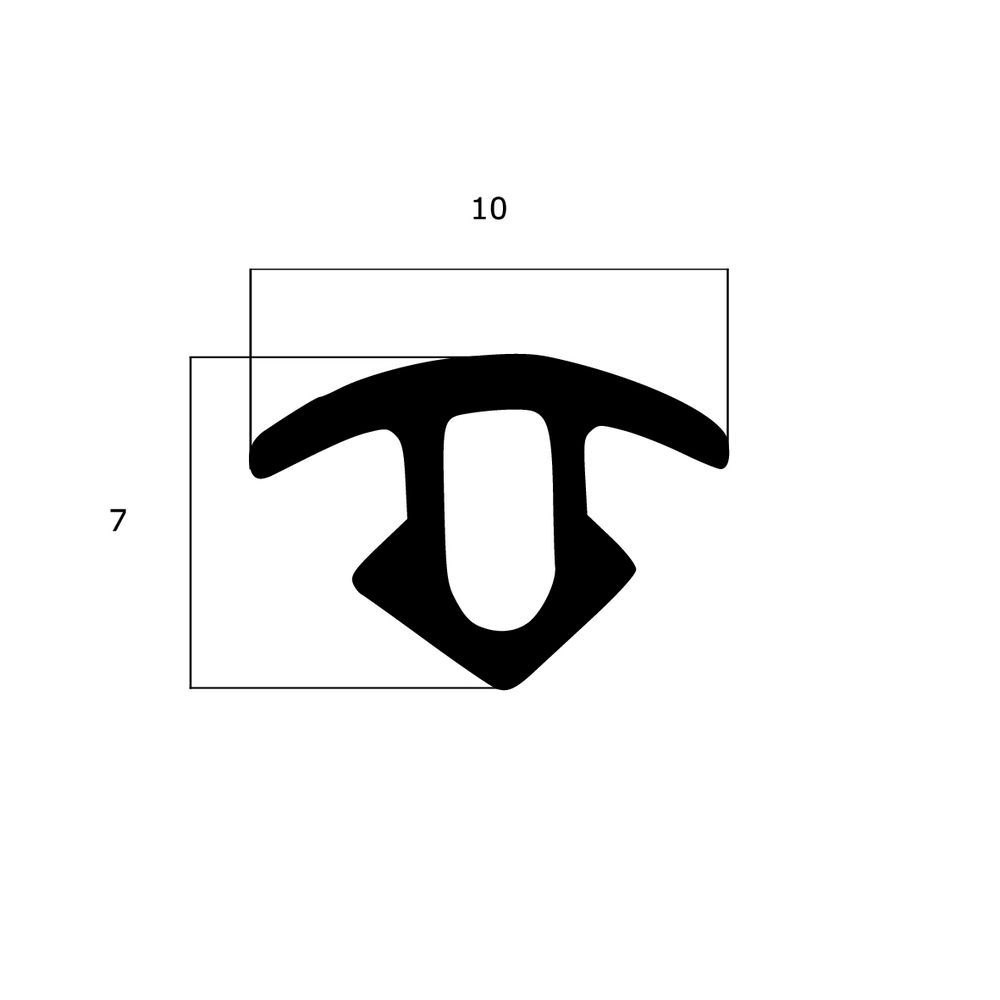 Treppenstufenprofile - Treppenstufendichtung | Höhe: 7 mm | Farbe: schwarz