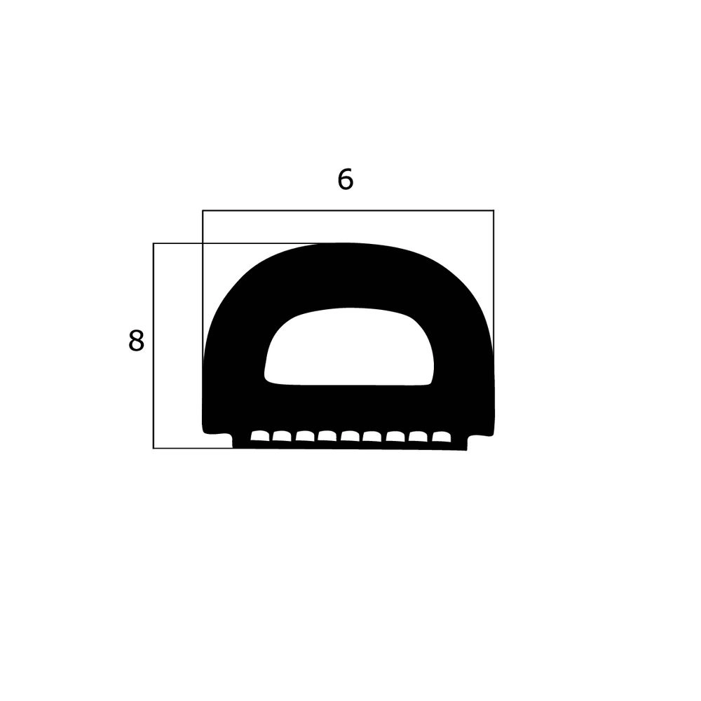 Türdichtung selbstklebend - Klebedichtung mit D-Profil | Spaltbreite: 4 – 6 mm | Farbe: braun