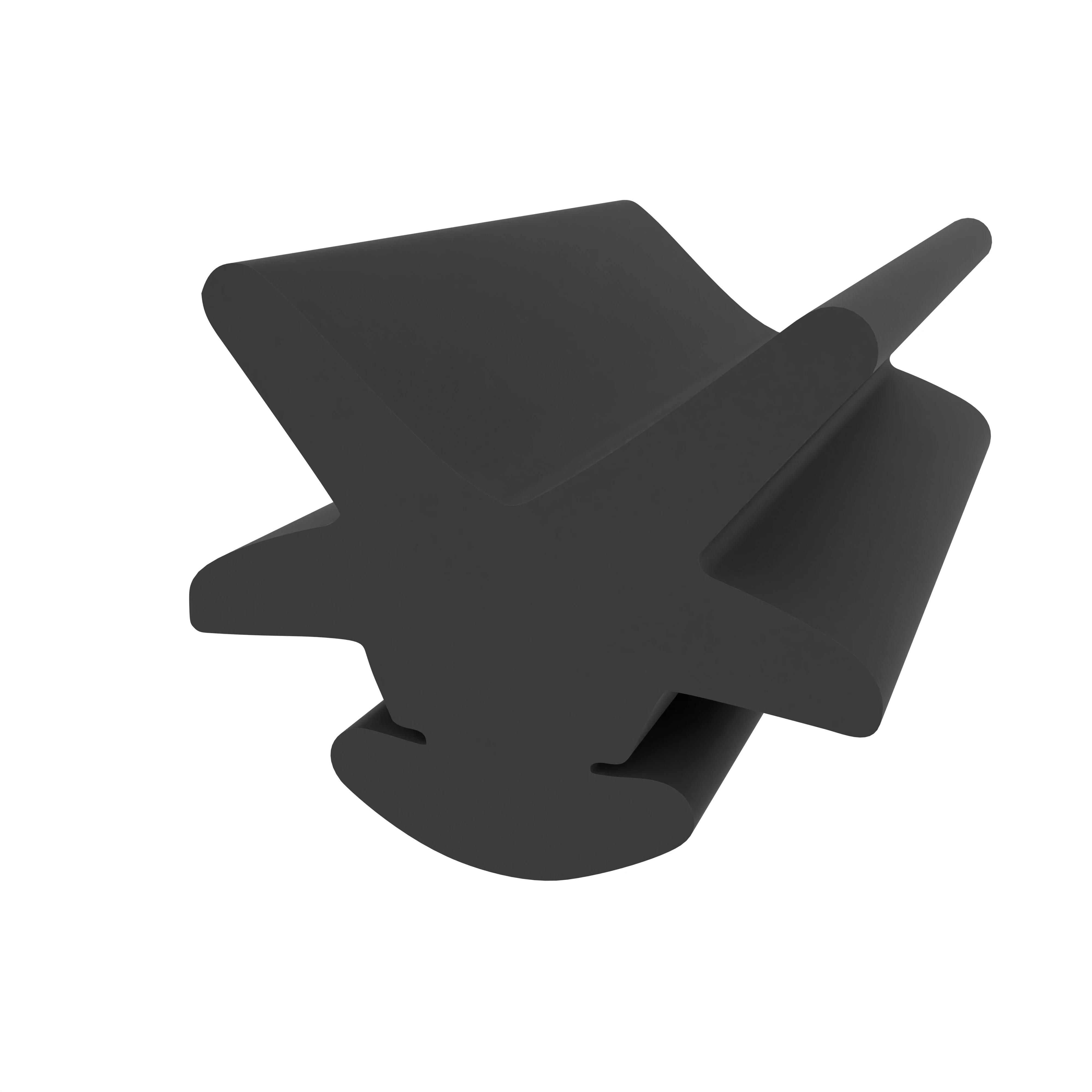 Lippendichtungen - Anschlagdichtung mit Lippe und profiliertem Fuß | 6 mm Höhe | Farbe: schwarz 