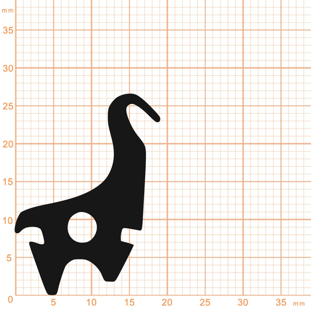Mitteldichtungen - Mitteldichtung für Metall- und Alufenster | 26,5 mm Höhe | Farbe: schwarz