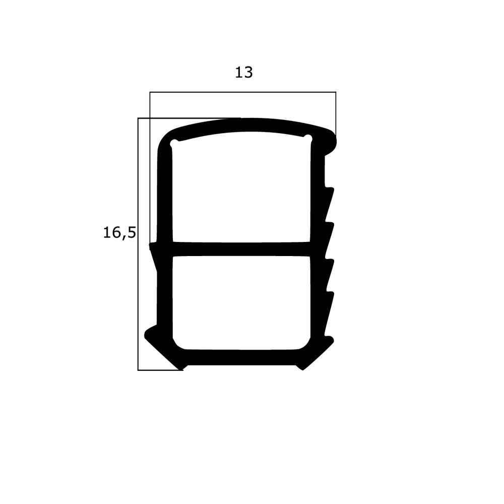Türrahmen Dichtung - Stahlzargendichtung für senkrechte Nut | 16,5 mm Höhe | Farbe: beige