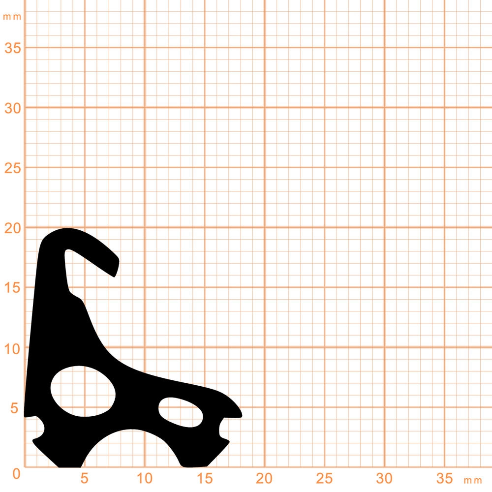 Mitteldichtungen - Mitteldichtung für Metall- und Alufenster | 20 mm Höhe | Farbe: schwarz