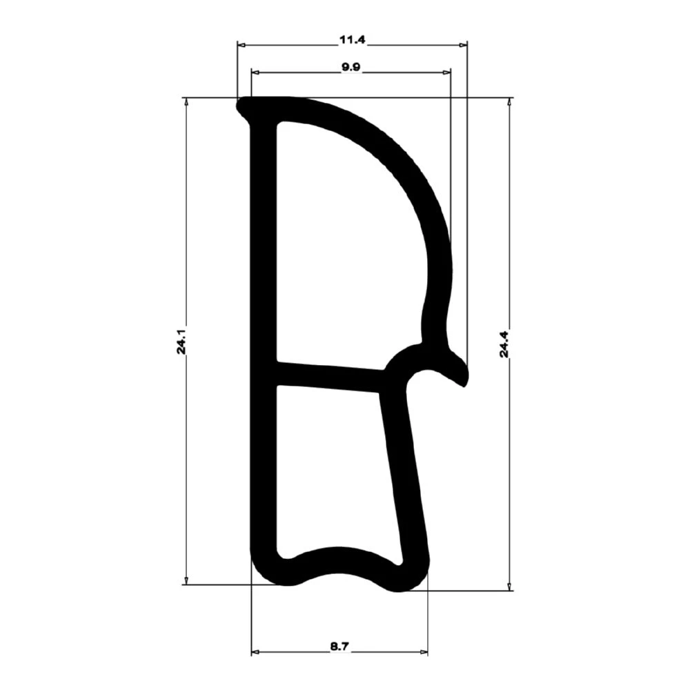 Stahlzargendichtung mit seitlicher Nut | 9,9 mm Nuthöhe | Farbe: weiß
