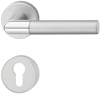 Türdrücker-Garnitur mit Profilzylinder | Hoppe Lecce 1405/42KV/42KVS | Farbe: silber