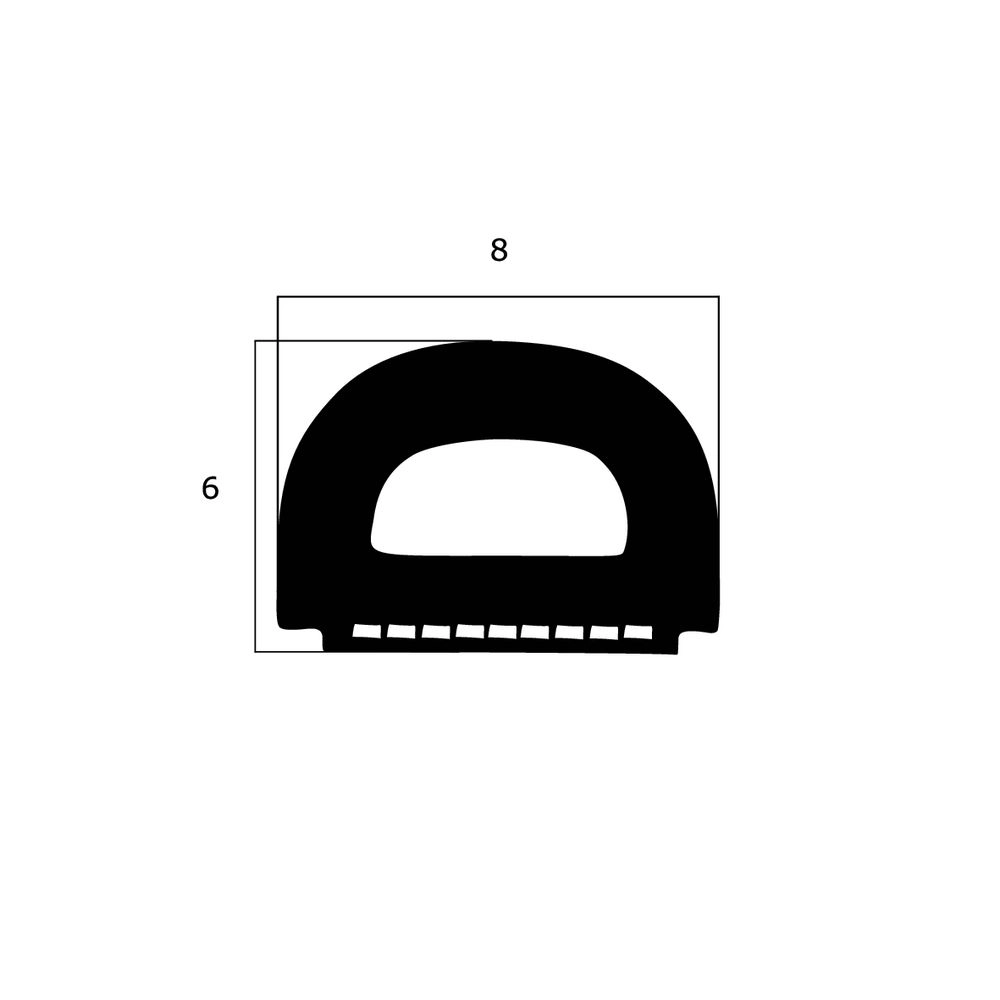 Türdichtung selbstklebend - Klebedichtung mit D-Profil | Spaltbreite: 4 – 6 mm | Farbe: weiß