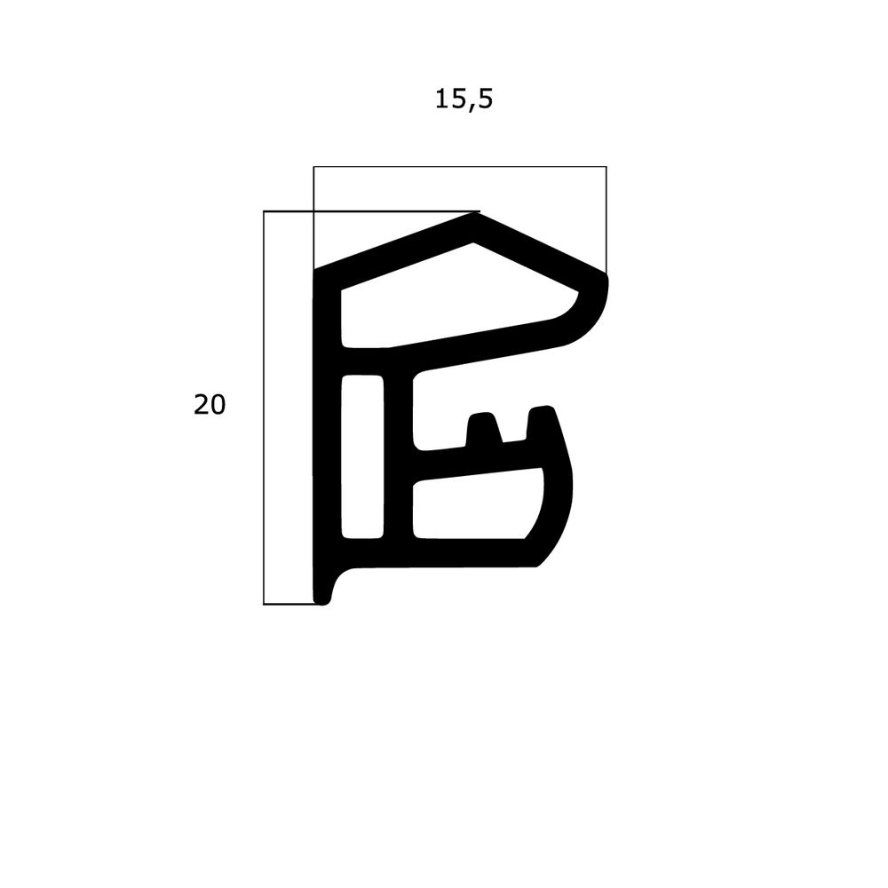 Türrahmen Dichtung - Stahlzargendichtung für Stahlprofile | 15,5 mm Breite | Farbe: weiß