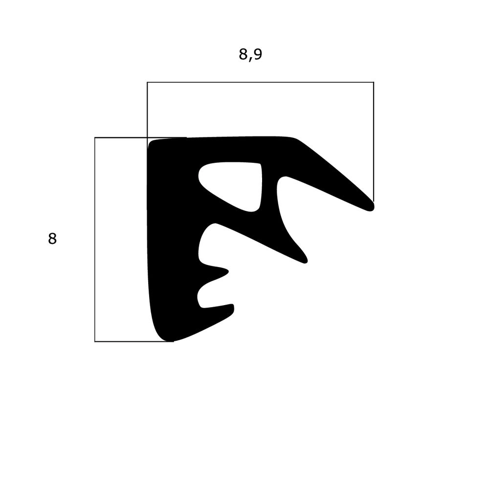 Überschlagdichtungen - Überschlagdichtung für Holzfenster | Höhe: 8 mm | Farbe: schwarz