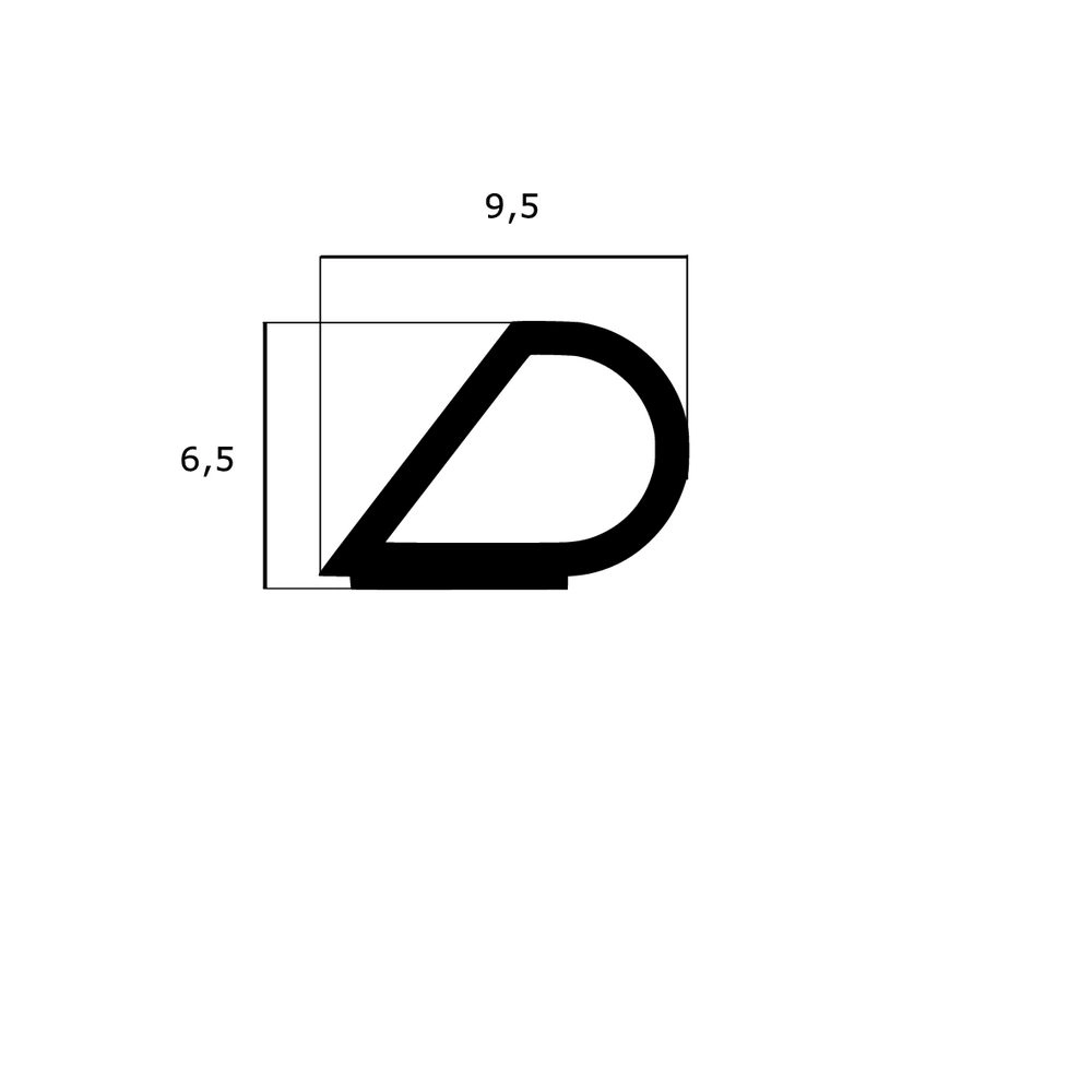 Türdichtung selbstklebend - Klebedichtung mit Tropfen-Profil | Spaltbreite: 1 – 6 mm | Farbe: schwarz