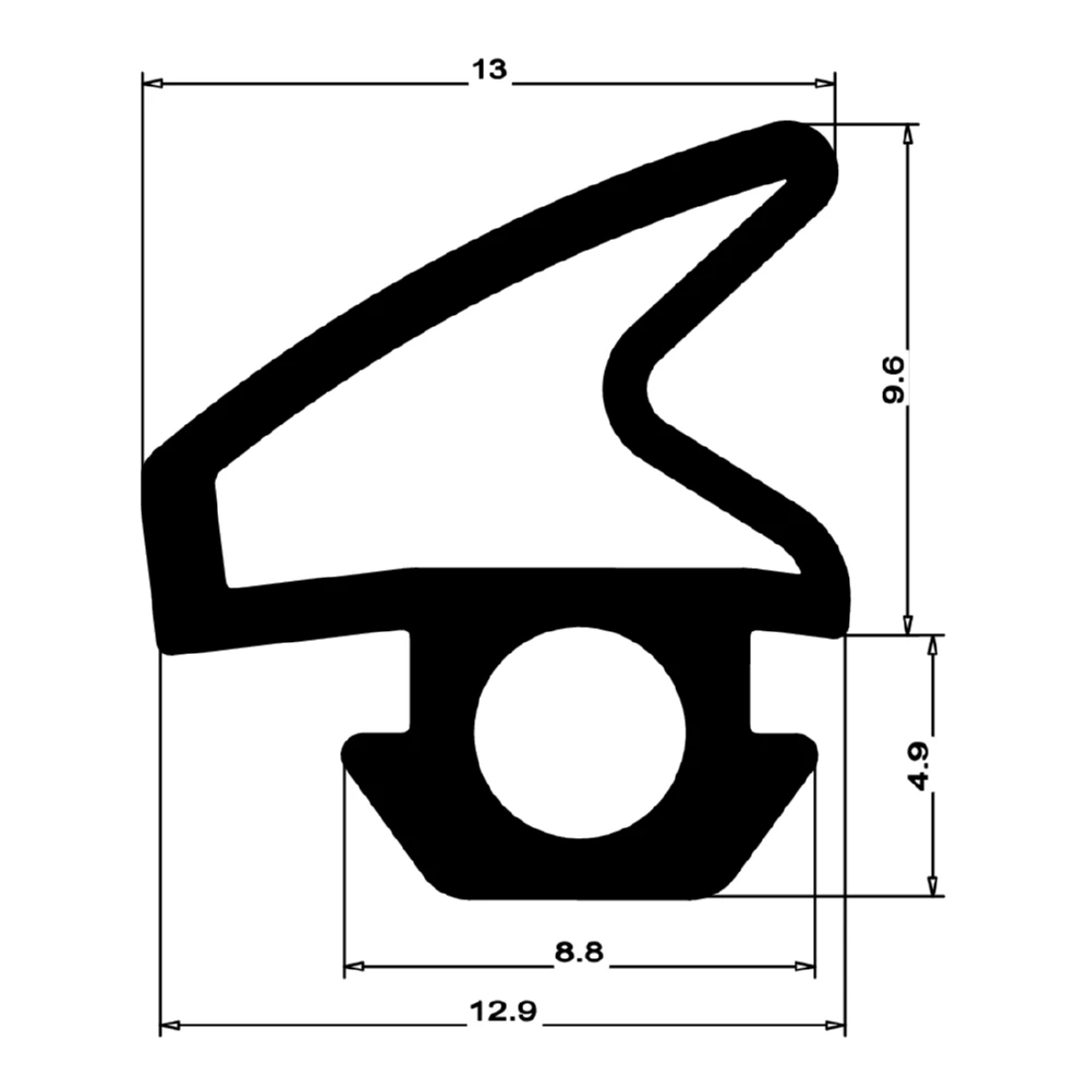 Anschlagdichtung für Tore und Systemtüren | 15 mm Höhe | Farbe: grau