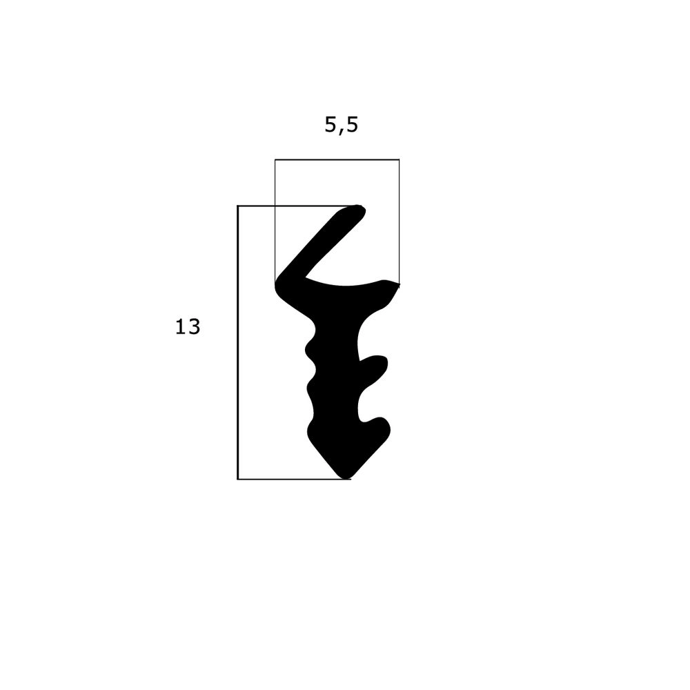 Rauchdichtung Feuerschutzdichtung - Anschlagdichtung für Forster Feuerschutztüren  | 13 mm Höhe | Farbe: schwarz