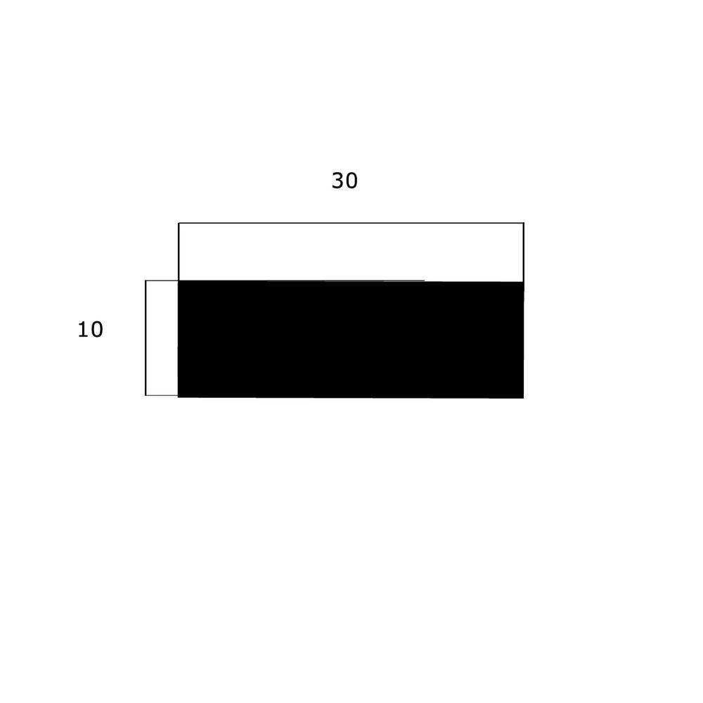 Moosgummi - Moosgummidichtung vierkant | 30 mm Breite | Farbe: schwarz