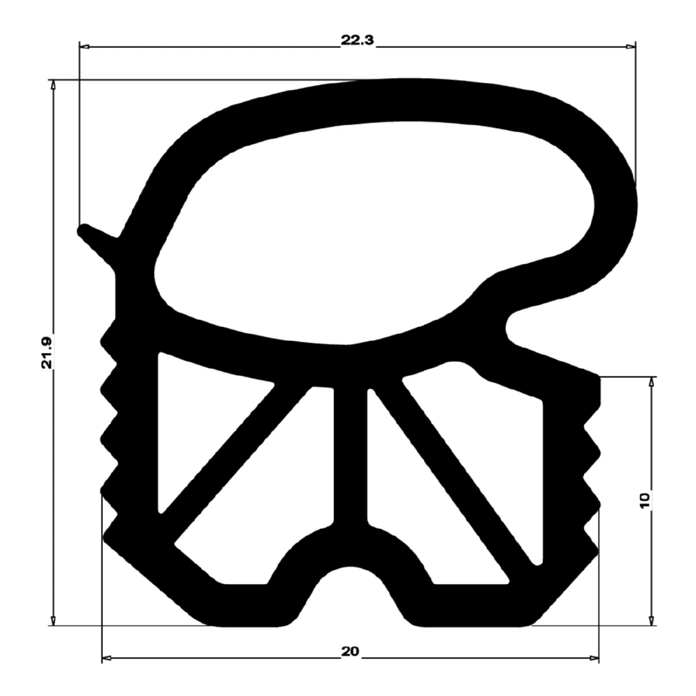 Stahlzargendichtung für Stahlprofile | 24 mm Breite | Farbe: grau