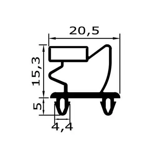 Kühlschrankdichtungsrahmen | 20,3 mm Höhe | Farbe: weiß