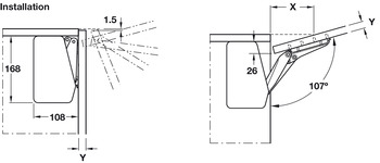 Beschläge - Hochklappbeschlag von Häfele | Modell: Free flap 1.7 - C | Farbe: weiß