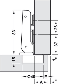 Scharniere - Spezialscharnier für Türen bis 900 mm Türbreite | Anschlag: Eckanschlag | Öffnungswinkel: 95°