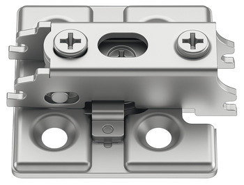 Montageplatte für Möbel | Schraubenabstand: 32 mm | Farbe: vernickelt Montageplatte für Möbel | Schraubenabstand: 32 mm | Farbe: vernickelt