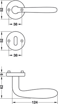 Türdrücker - Türdrücker-Garnitur mit Profilzylinder | Hoppe Cardiff E1850Z/17KV/17KVS | Farbe: silber