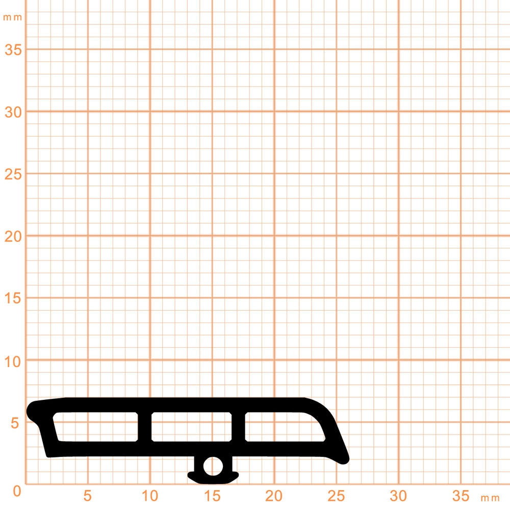 Bodenschwellendichtungen - Schwellendichtung für Bodenschwellen | Höhe: 7 mm | Farbe: schwarz