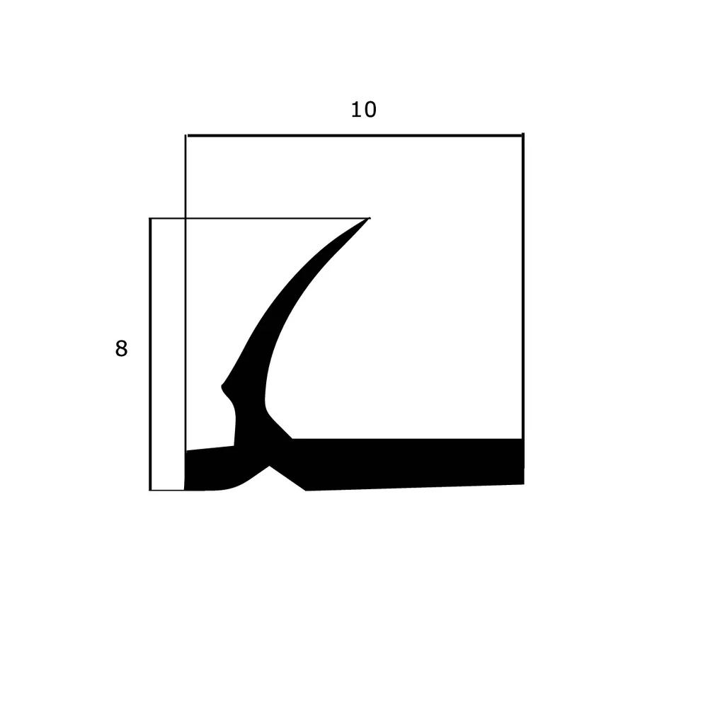 Lippendichtungen - Anschlagdichtung mit Lippe und glattem Fuß | 8 mm Höhe | Farbe: grau 