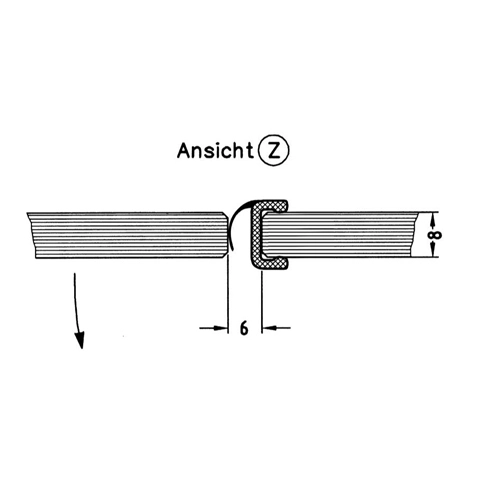 Senkrecht - Dusch-Wasserabweisprofil mit 135° Lippe | Glasstärke: 8 mm | Farbe: transparent