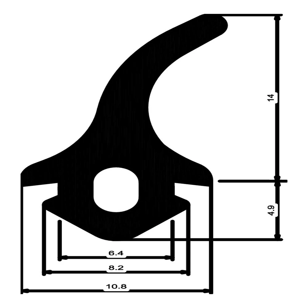 Mitteldichtung für Kunststofffenstern | 19 mm Höhe | Farbe: schwarz