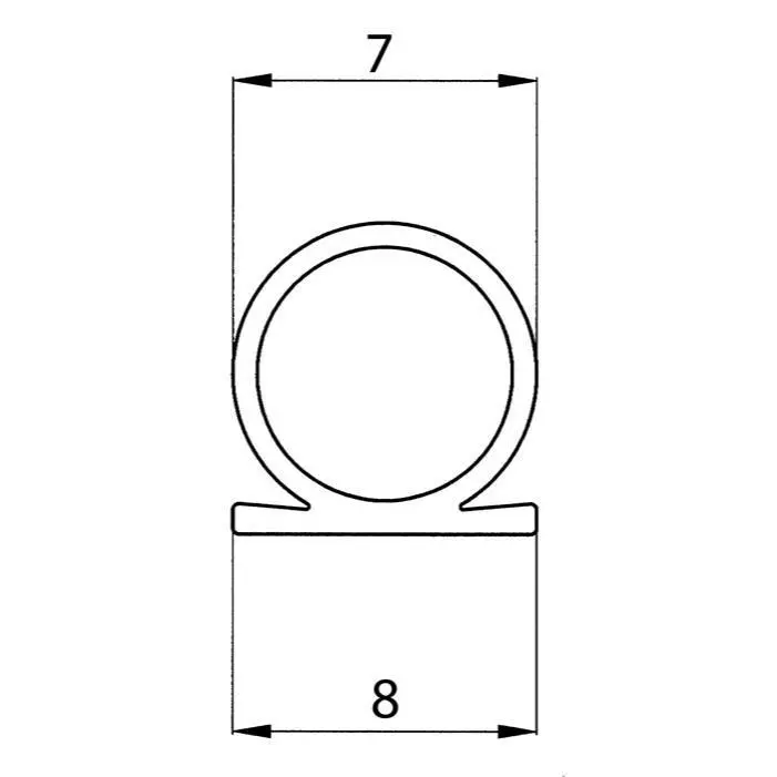 Türdichtung selbstklebend - Klebedichtung mit Omega-Profil | Spaltbreite: 1 – 8 mm | Farbe: schwarz
