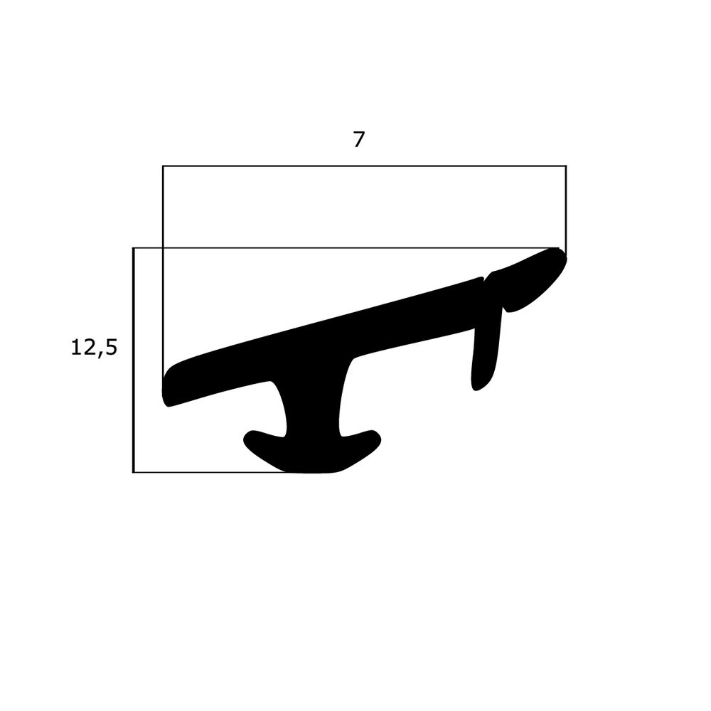 Lippendichtungen - Anschlagdichtung mit Lippe | 7 mm Höhe | Farbe: weiß 