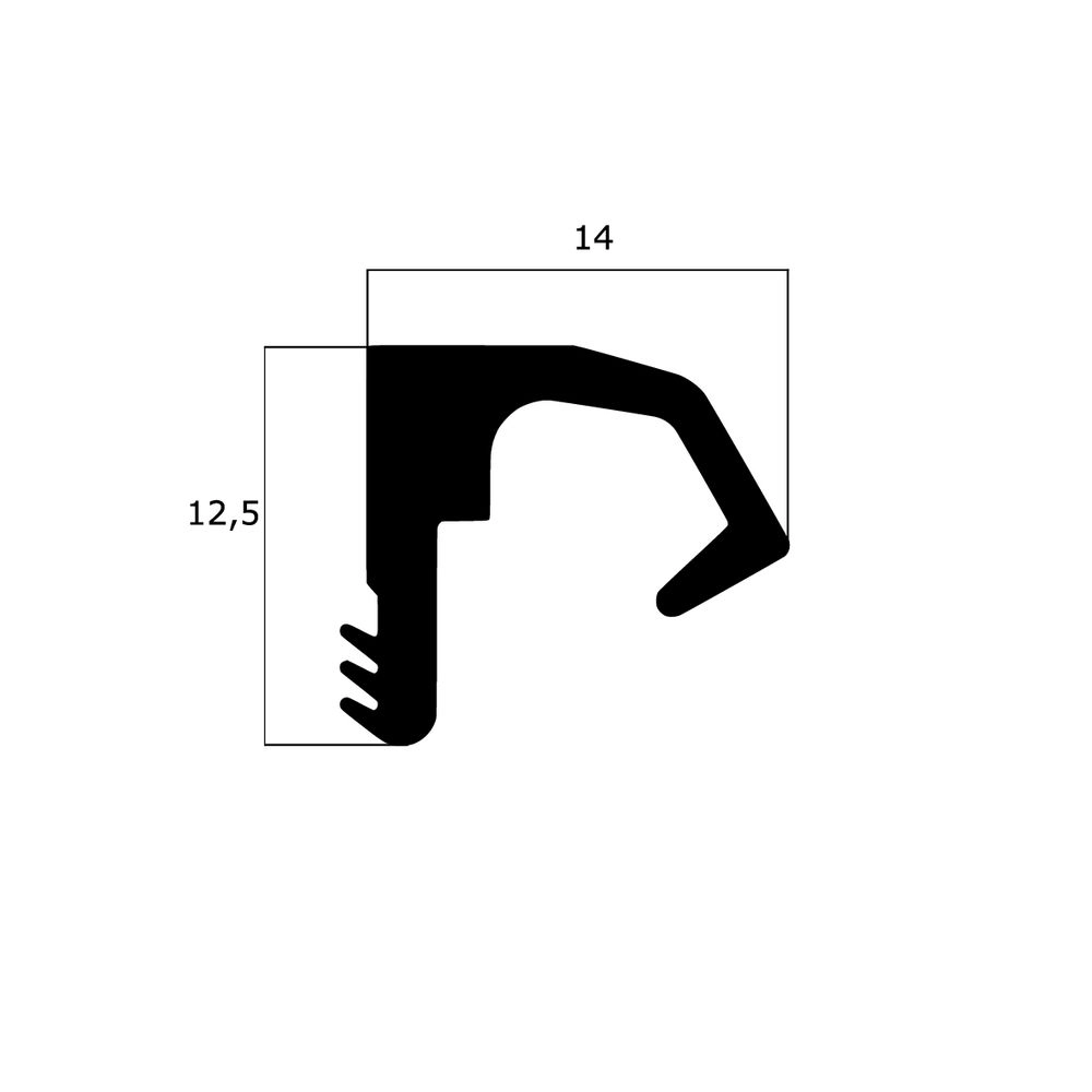 Hebe-Schiebe-Türdichtungen - Hebeschiebetürdichtung | Höhe: 12,5 mm | Farbe: braun